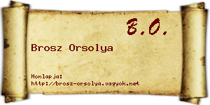 Brosz Orsolya névjegykártya